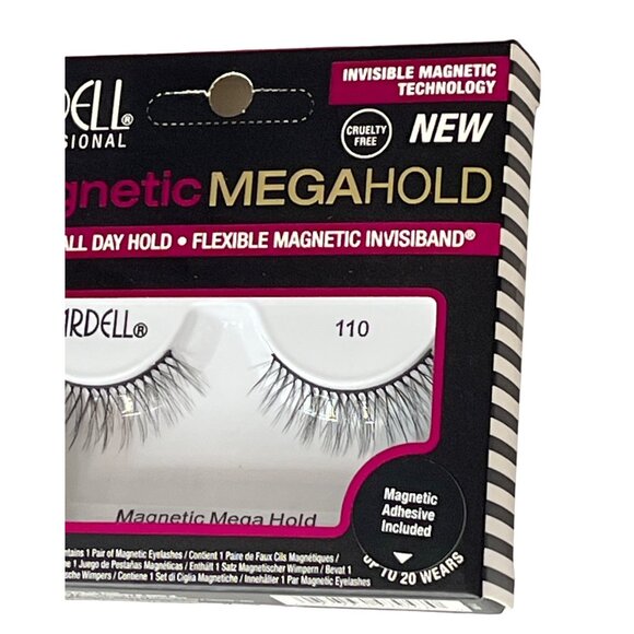 Ardell Lashes False Eyelashes Fake Strip Lash Magnetic Megahold Black 110 1 pair - Picture 3 of 5